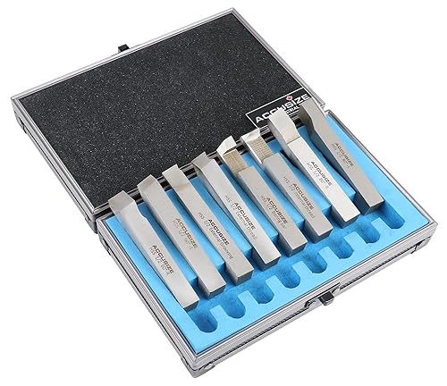 Accusize Industrial Tools 1/2'' 8 Pcs Hss Tool Bit Set, Pre-Ground for Turning and Facing Work, 2662-2004