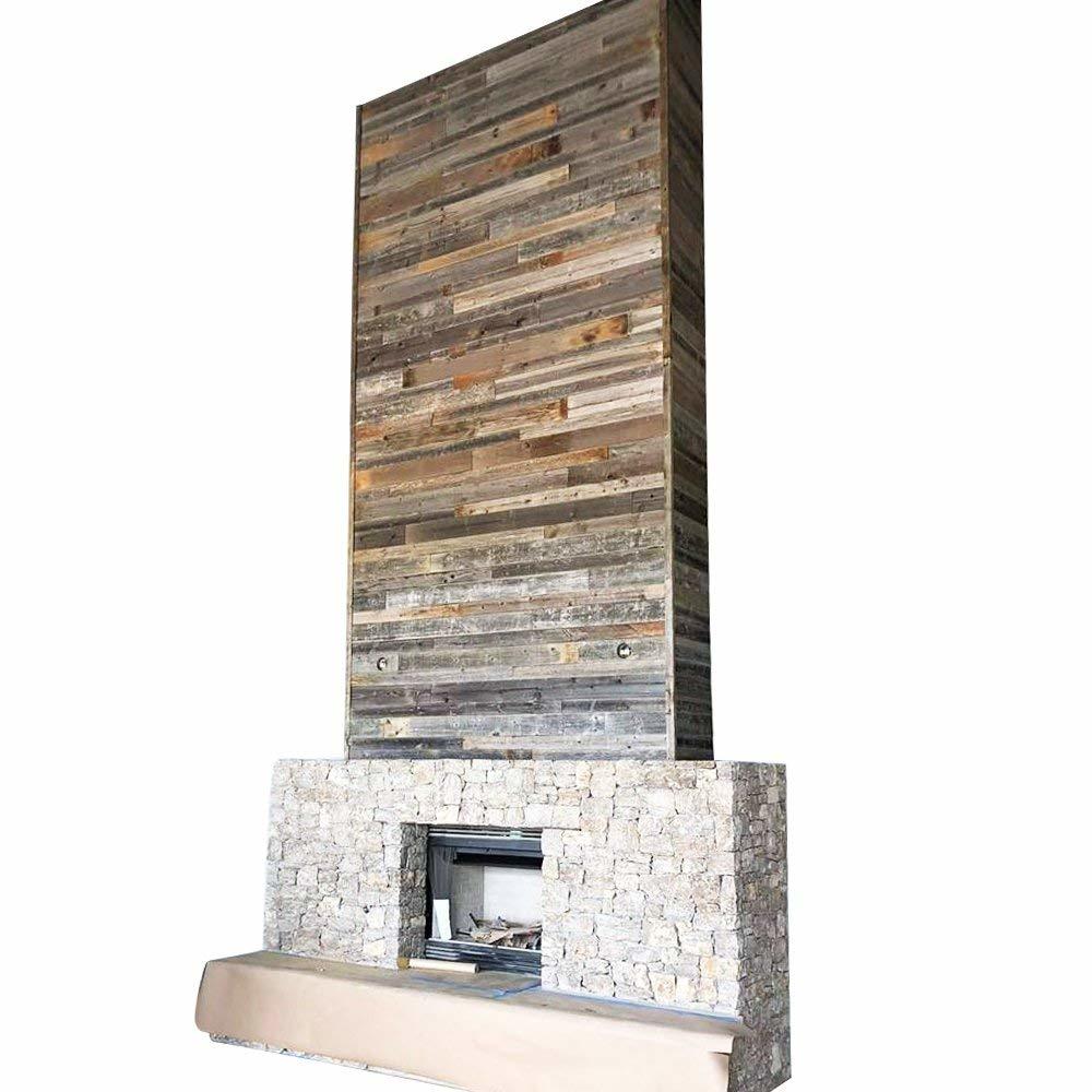 Rockin' Wood Real Wood Nail Up Application Rustic Reclaimed Naturally Weathered Barn Wood Accent Paneling Board Planks for Home 