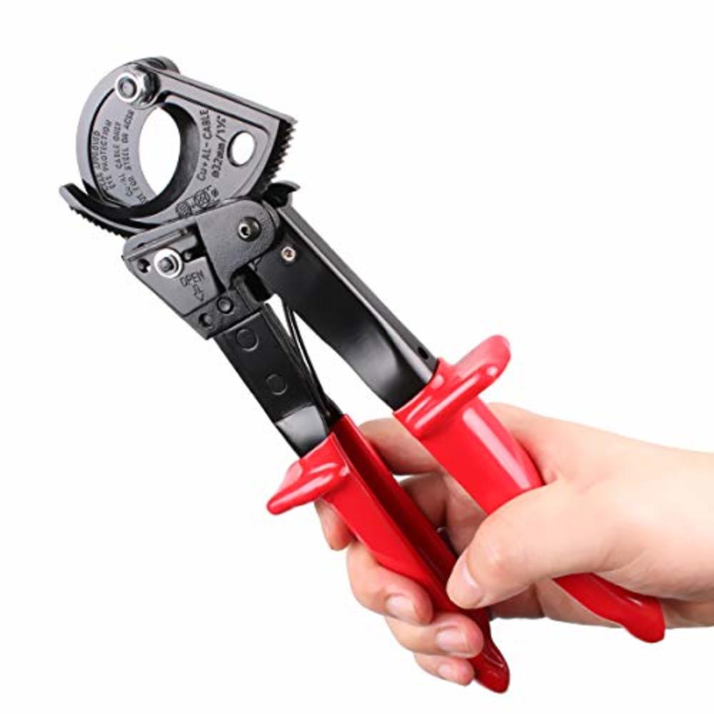 LUBAN Ratchet Cable Cutter, Heavy Duty Wire Cutter for Aluminum Copper Cable up to 240mm², Ratcheting Wire Cutting Hand Tool