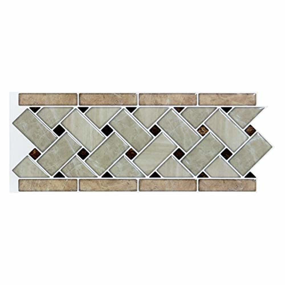Art3d 10-Sheet Peel and Stick Tile Backsplash - 12.4"x5" Self-Adhesive Decorative Waist Line Mosaic Tiles for Kitchen and Bathro