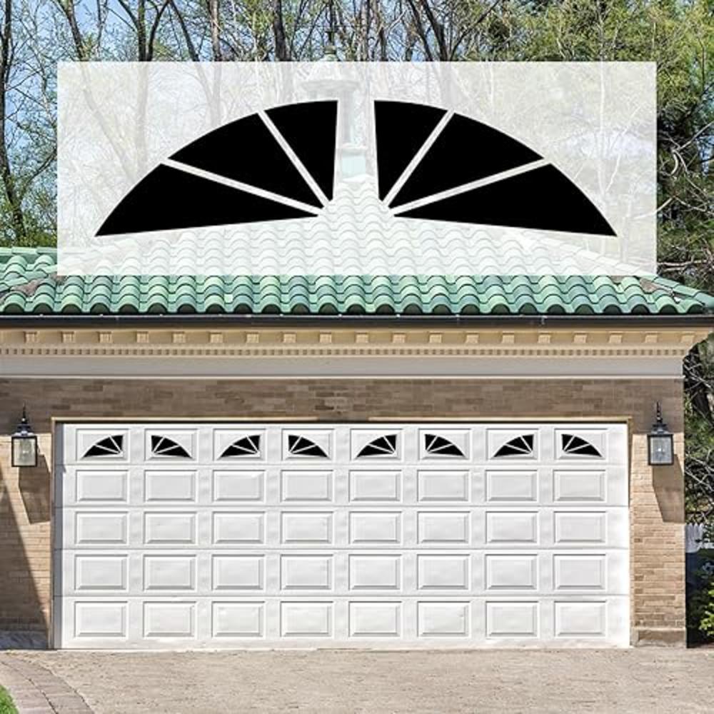 Sanfurney 2 Car Magnetic Garage Door Windows Panes Sunburst Style Pre ...