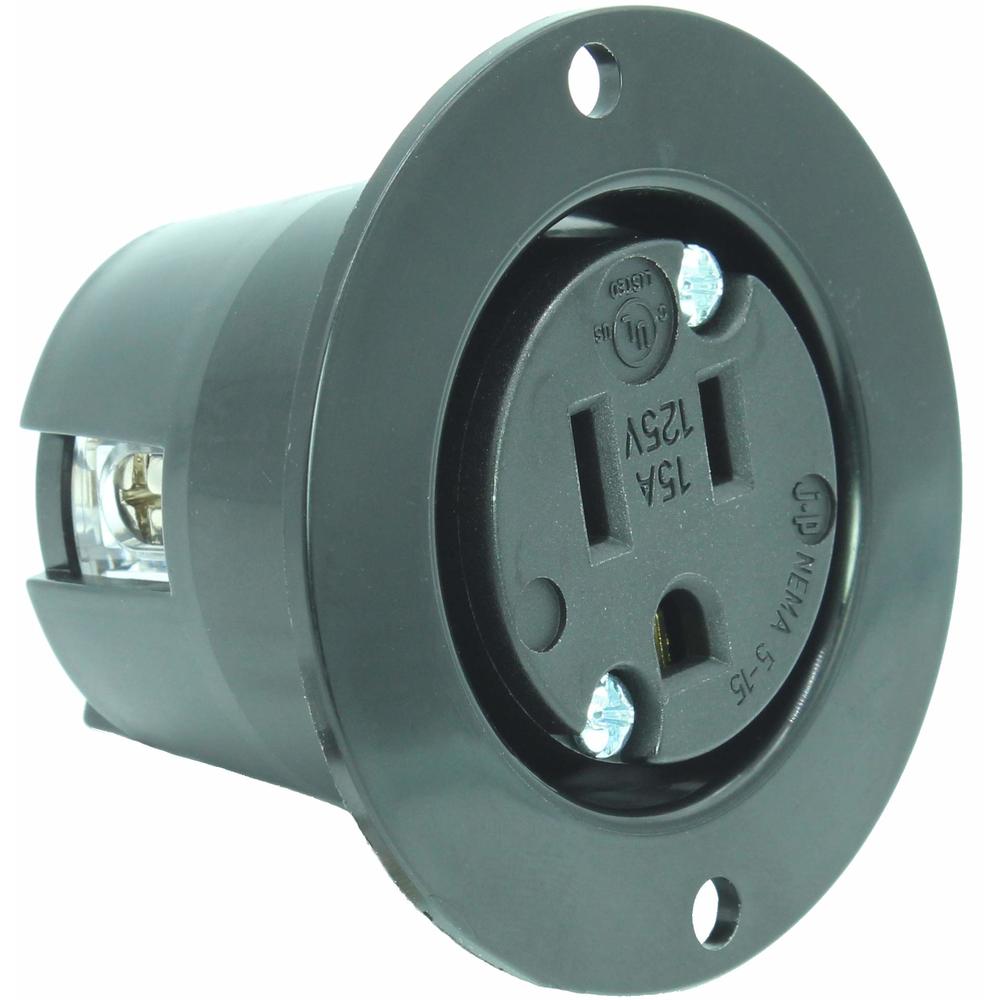 Journeyman-Pro NEMA 14-50 50 Amp 240V Receptacle – Commercial Grade RV & EV Charging Outlet, Lifetime Warranty, Black