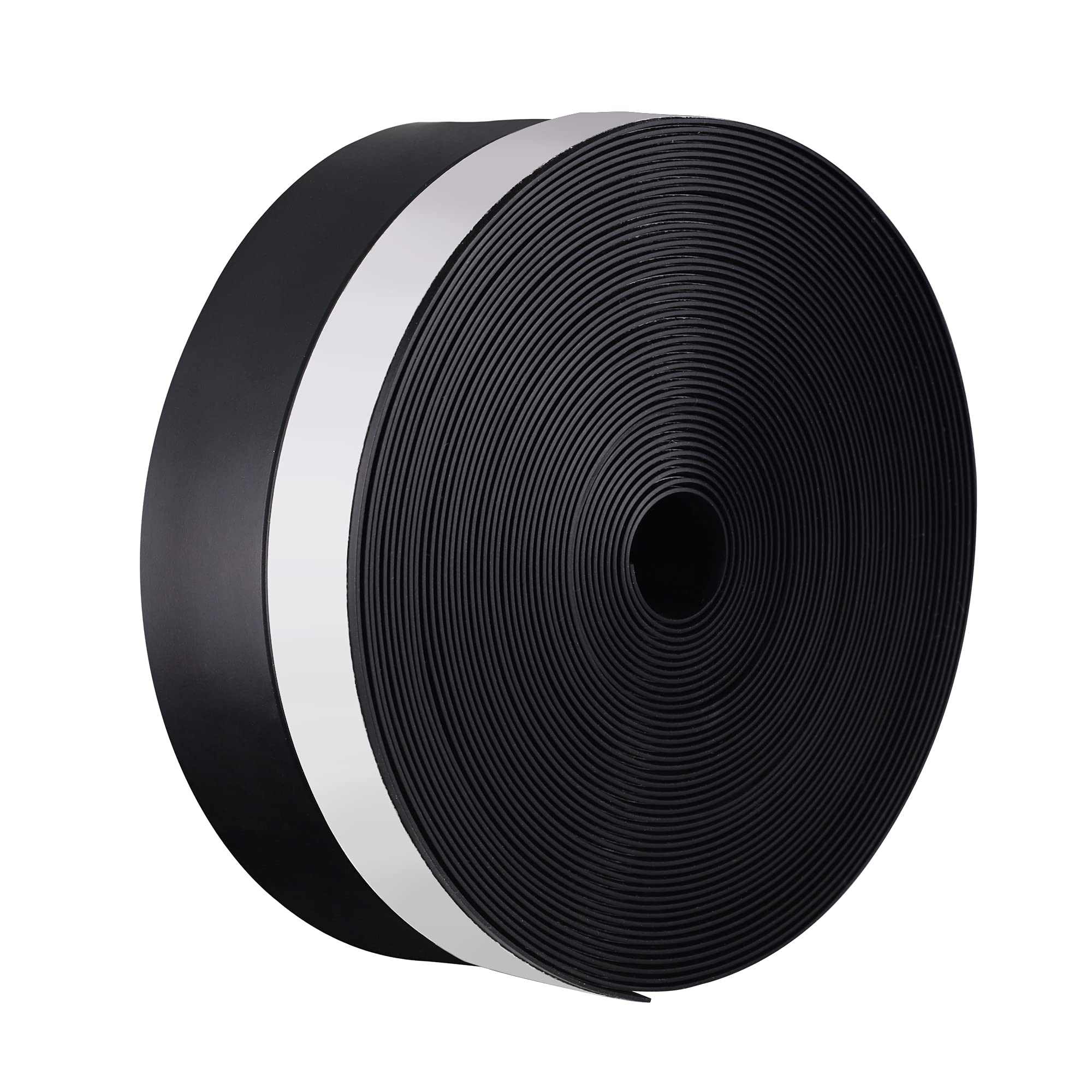 LLPT Weather Stripping Silicone Door Seal Strip 1.8” x 26 Feet Black Weather Stripping Tape with Adhesive for Door Sealing Windo