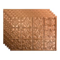 FASDE FASÄDE Traditional Style/Pattern 1 Decorative Vinyl 18in x 24in Backsplash Panel in Polished Copper (5 Pack)
