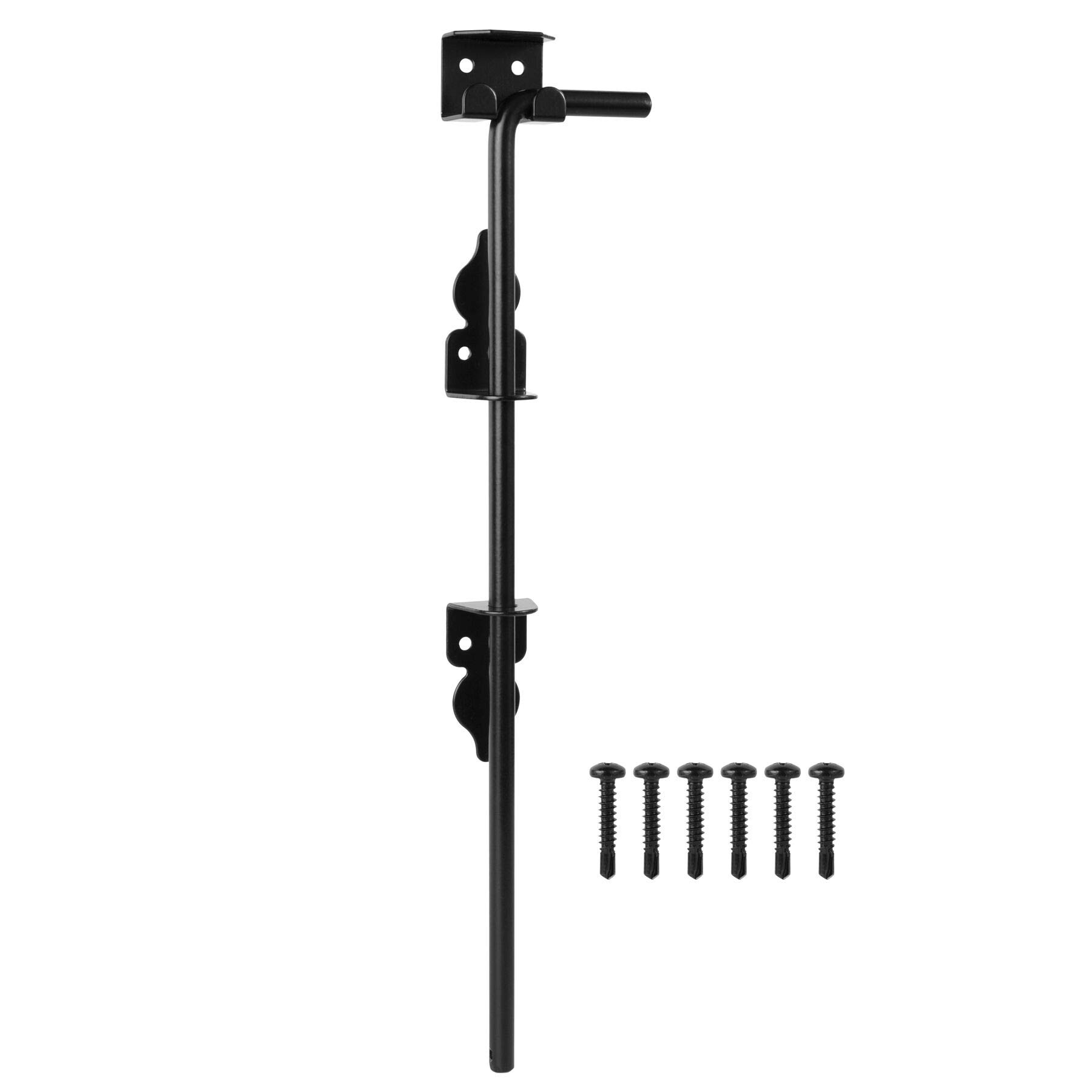 HILLMASTER 18" Heavy Duty Cane Bolt Gate Drop Rod for Wood Fence, Steel Drop Bolts Cane Bolt Hardware for Wooden Gater and Holdi