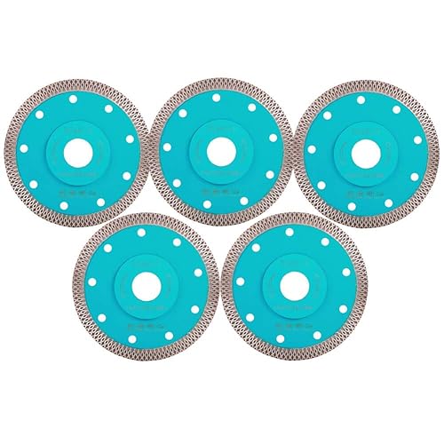 PEAKIT Supper Thin Tile Blade 4.5 Inch 5 Pack Diamond Porcelain Saw Blade Ceramic Cutting Disc Wheel for Angle Grinder