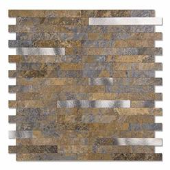 Art3d 10-Sheet Peel and Stick Collage Tile for Kitchen Backsplash - Rustic Slate