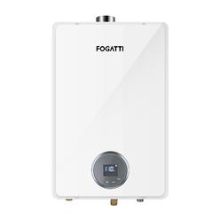FOGATTI Natural Gas Tankless Water Heater, Indoor 6.3 GPM, 145,000 BTU White Instant Hot Water Heater, InstaGas Comfort 145 Seri