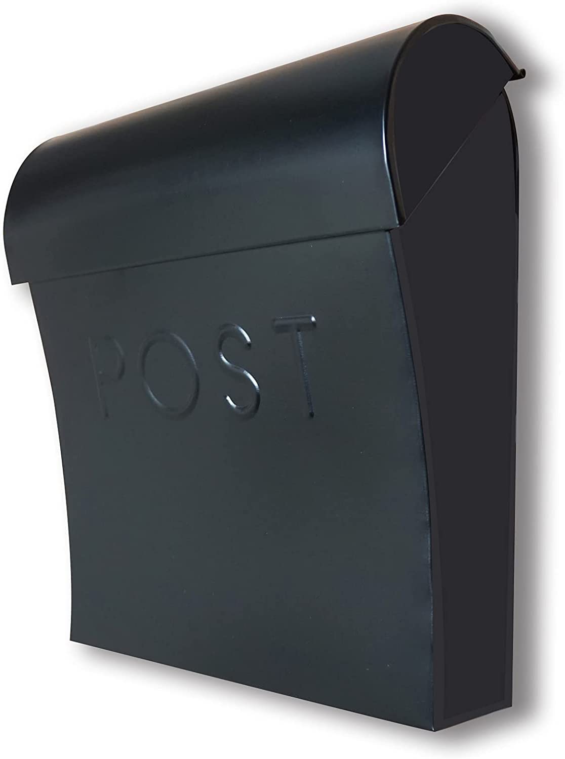 NACH Vicki Black Mailbox, Wall Mount Mailboxes for Outside, Weather Resistant Metal Mailbox, Maximum Rust Protection, 11x4.5x12.