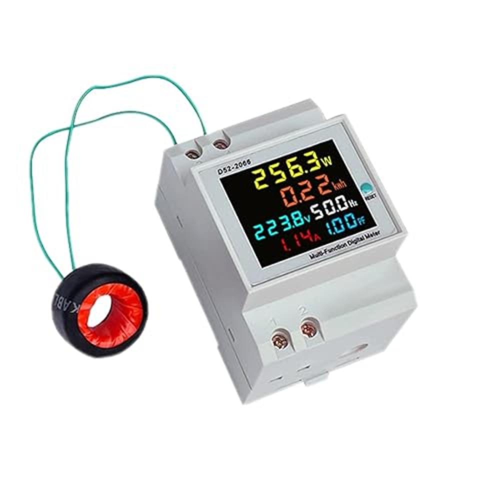 TKXEC Digital Single Phase Energy Meter Tester Electricity Usage Monitor AC 110V 40V~300V 100A Ampermeter Power Voltmeter Ammeter Volt