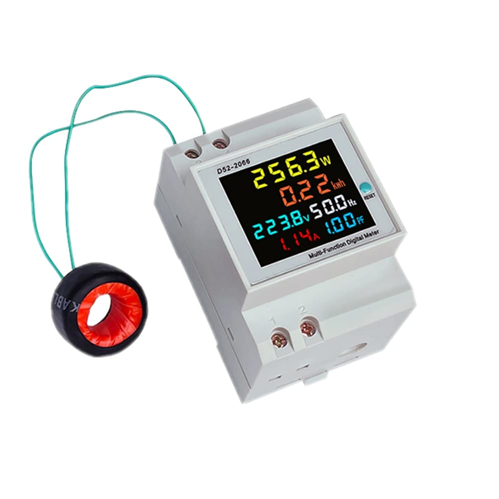 TKXEC Digital Single Phase Energy Meter Tester Electricity Usage Monitor AC 110V 40V~300V 100A Ampermeter Power Voltmeter Ammeter Volt
