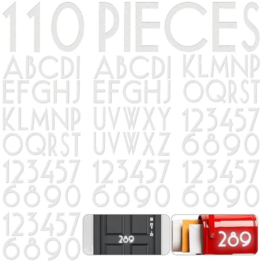 AGFELO 5-Sheet Reflective Number Stickers – Adhesive Vinyl Decals For Trash Cans, Mailboxes, Address Signs, Outdoor Use