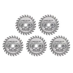 FINGLEE DT 5Pcs 3 inch Circular Saw Blade,24 Segments TCT Cutting Disc for Wood Plastic Composite Objects 76mm (5)