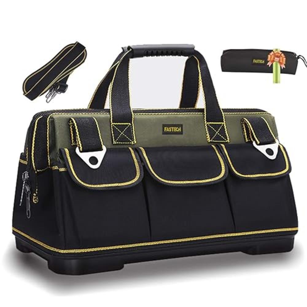 FASTECH 22-inch Wide Mouth Tool Bag with Water Proof Molded Base,Wide ...
