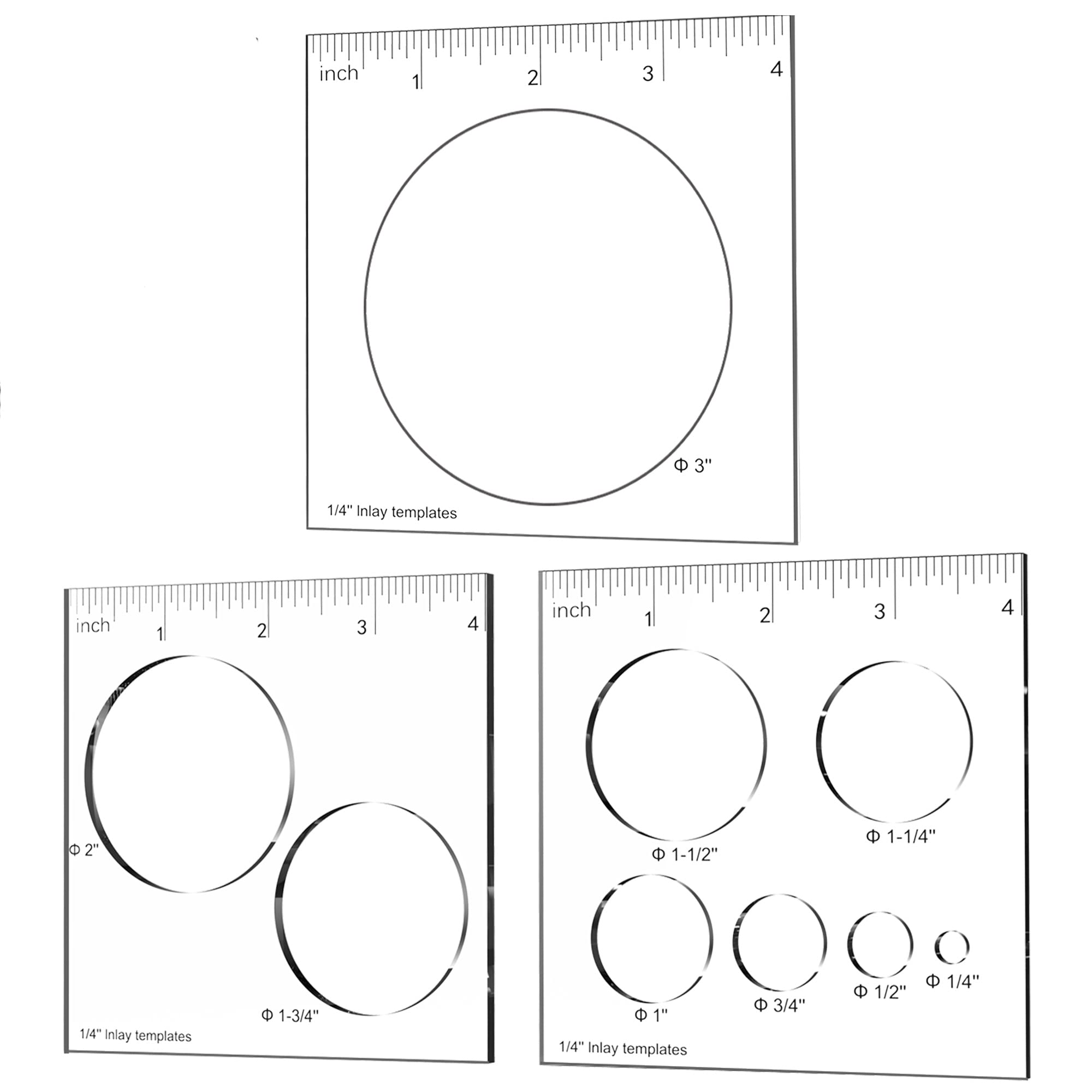 inBovoga 3 Pcs Router Templates for Woodworking, Router Circle Jig Router  Template Jig Kit, Circle Inlay Template Decorative