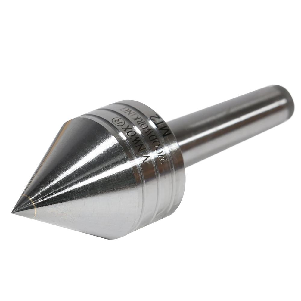 VINWOX Wood Lathe Carbide Tipped Live Center, 2MT Morse Taper Shank, 8mm Carbide Tip with 60 Degree Point