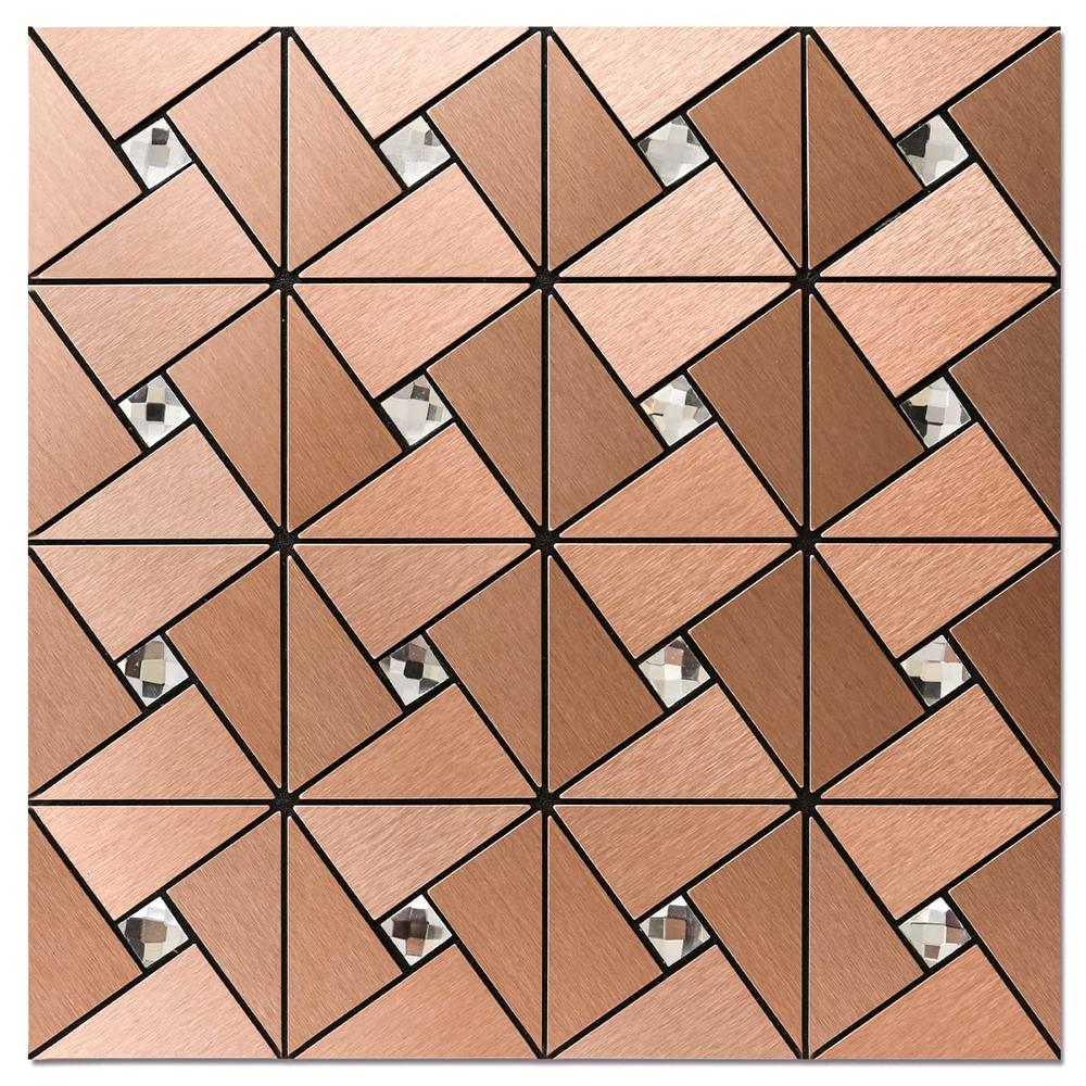 Art3d 1-Sheet Peel and Stick Backsplash Metal Mosaic Tiles for Kitchen Wall Decor, Stick on Aluminum Composite Tiles Stikers, Co