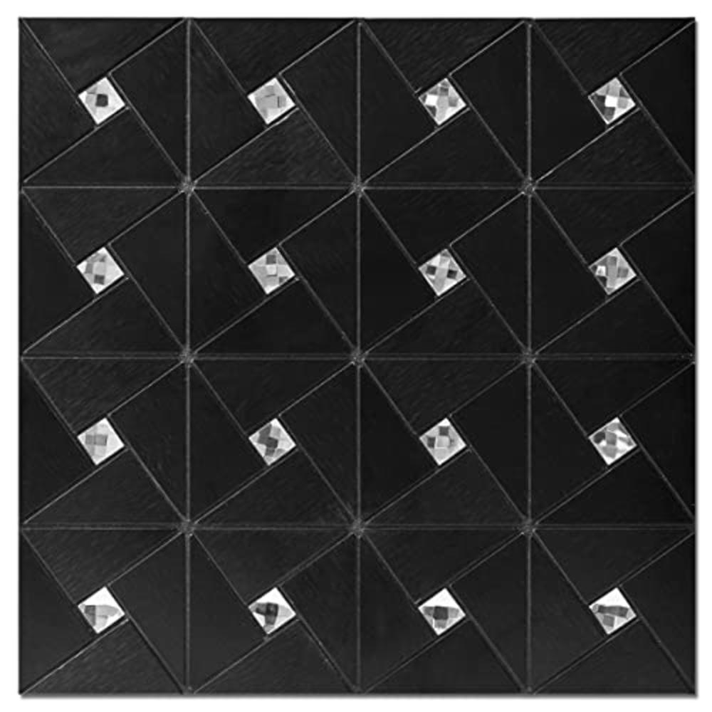 Art3d 10-Sheet Peel and Stick Backsplash Metal Mosaic Tiles for Kitchen Wall Decor, Stick on Aluminum Composite Tiles Stikers, B