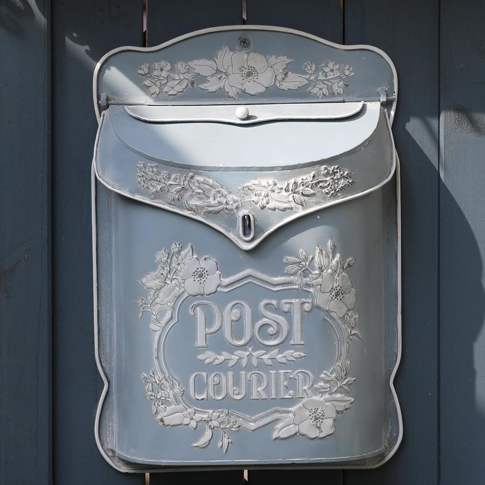 BIG FORTUNE Mailbox Wall Mount Mailboxes for Outside Vintage Mailbox Mail Boxes/Wall Mount OutsideBlue Home Decor Metal Mailbox 