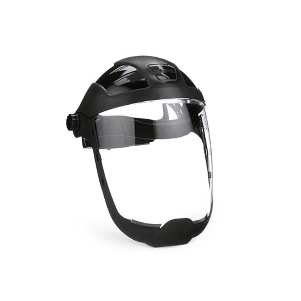 Sellstrom Face Shield Safety Mask, Clear, Polycarbonate Anti-Fog Window, UV-Blocking, Lightweight, Ratchet Suspension Headgear, 