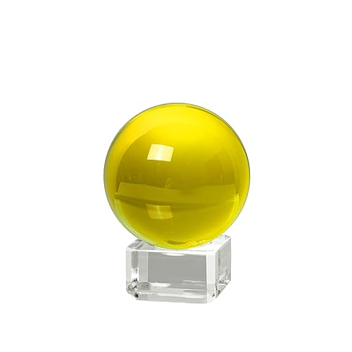 LONGWIN 40mm(1.6 inch) Solid Mini Fengshui Crystal Ball Healing Crystals(Yellow)
