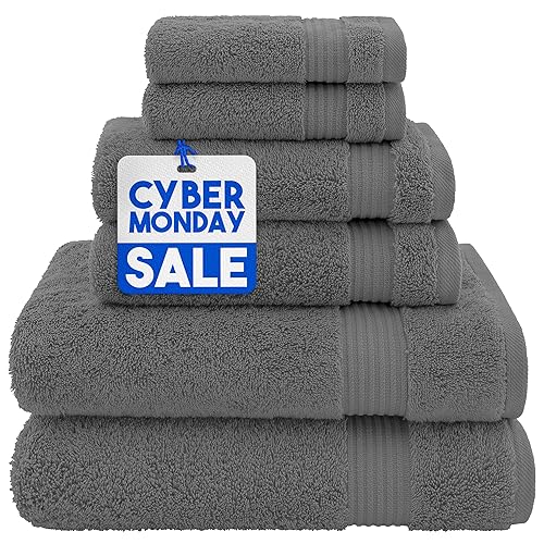 American Veteran Towel, Towels for Bathroom, 100% Turkish Cotton Premium 6 Piece Towel Set, Bathroom Set of 6, 2 Bath Towels 2 H