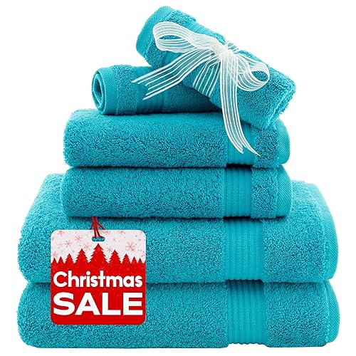 American Veteran Towel, Towels for Bathroom, 6 Piece Towel Sets for Clearance Prime, 100% Turkish Cotton Bathroom Towels, 2 Bath