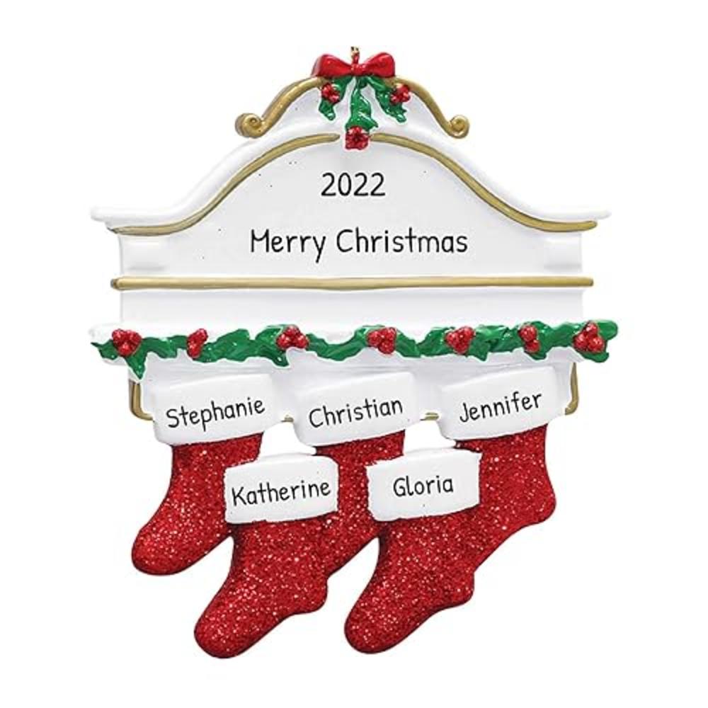 Ornaments by Elves Personalized Family Ornament 2023 - Christmas Family of 5 Ornament 2023-1st Christmas Stocking Ornaments Family of 5 First Chris