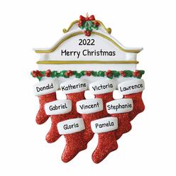 Ornaments by Elves Personalized Family Ornament 2023 - Family of 9 Christmas Ornaments 2023-1st Christmas Stocking Ornaments Family of 9 First Chri