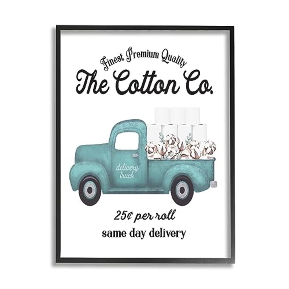 Stupell Industries Toilet Paper Cotton Co Delivery Truck Bathroom Word Design Framed Giclee Art Design By Artist Lettered and Li