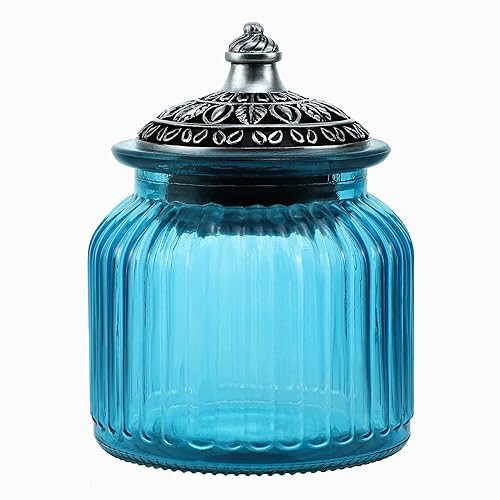 SOCOSY Vintage Crystal Glass Candy Jar with Lid Food Jar Nut Jar Jewelry Box Wedding Candy Buffet Jars Kitchen Storage Assorted 
