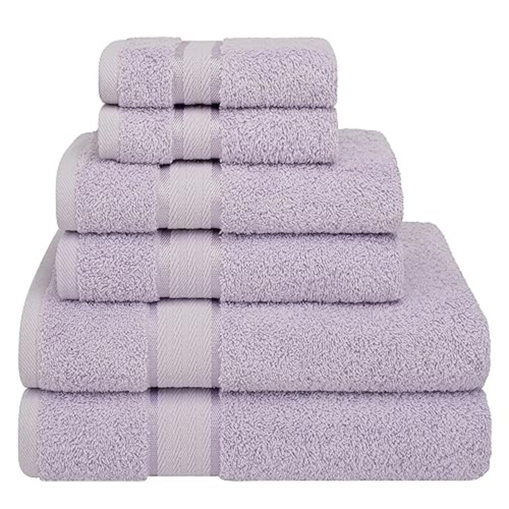 Dorlion Towels 6 Piece 100% Turkish Cotton Towel Set, 2 Bath Towels 2 Hand Towels 2 Washcloths, Soft Absorbent Towels for Bathro