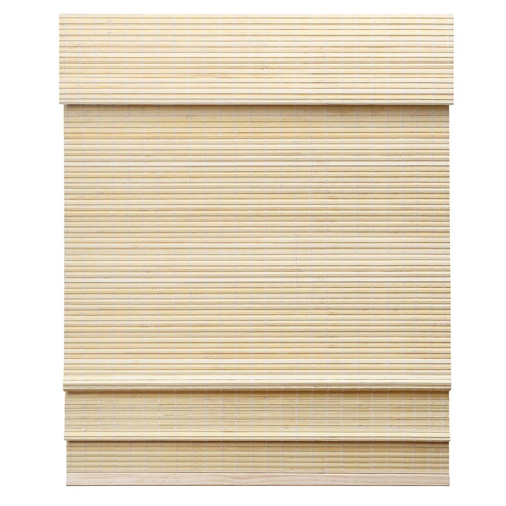 LazBlinds Cordless Bamboo Roman Shades, Privacy Window Treatment, Roll Up Bamboo Blinds for Window 35'' W x 60'' H