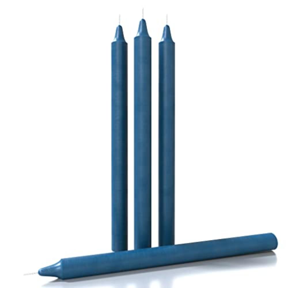 CANDWAX Dark Blue Taper Candles Pack of 4 - Straight Candles 12 inch Ideal as Unscented Candles, Dinner Candles and Table Candle