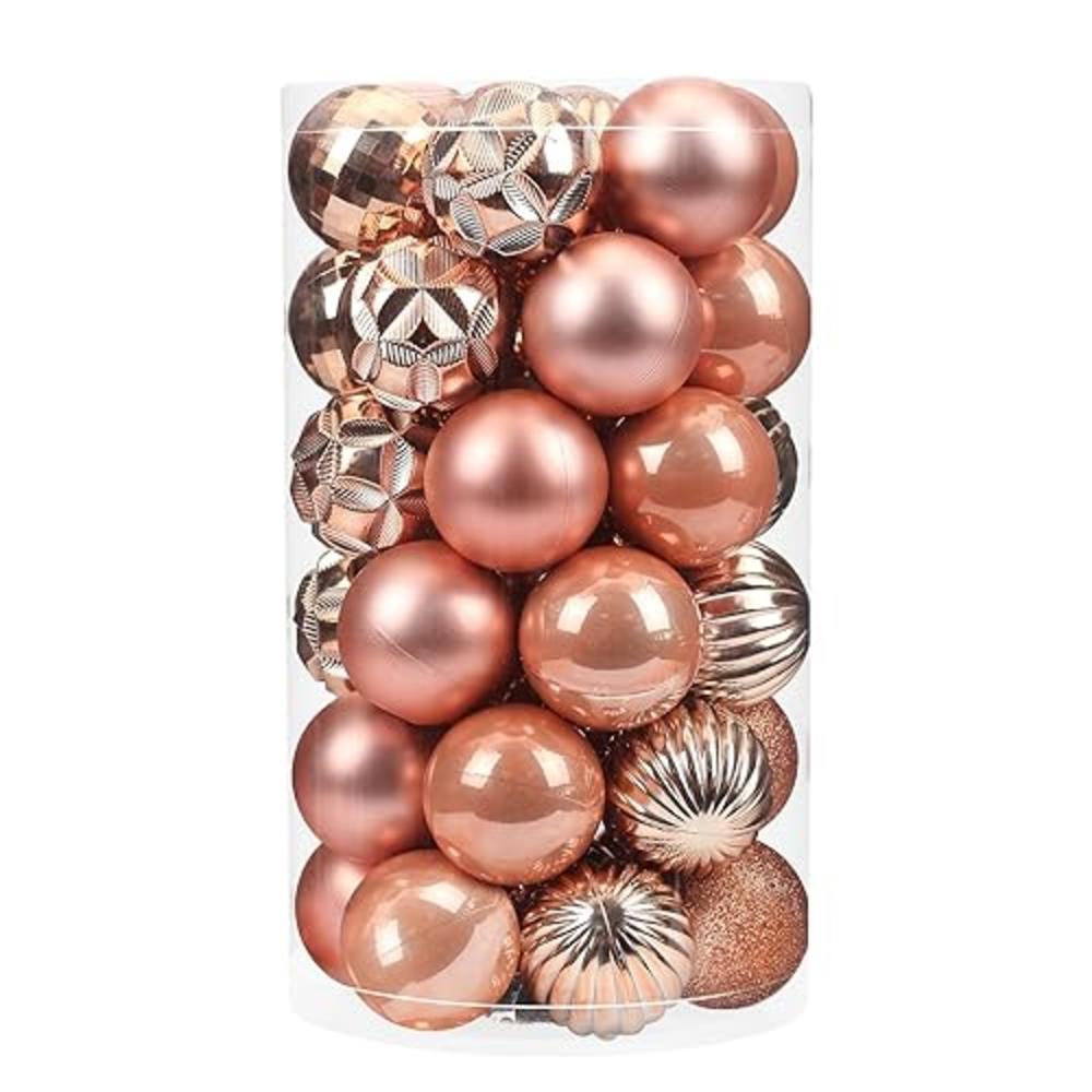 ZHMTang 41ct Large Christmas Balls Shatterproof Hanging Decorations Set for Xmas Tree Garland Ornaments (2.36''/60mm,Rose Gold)