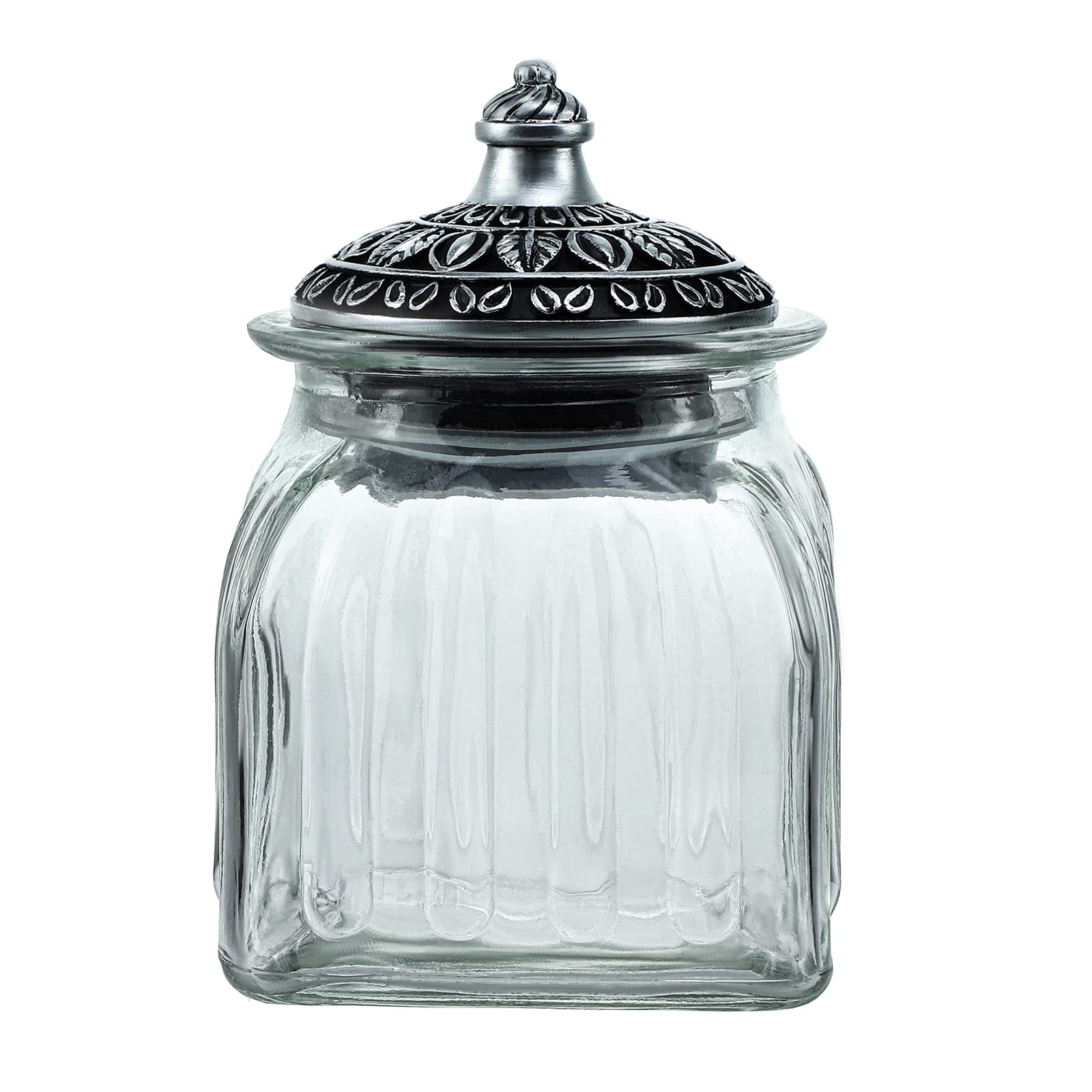 SOCOSY Vintage Transparent Glass Candy Jar with Resin Lid Food Jar Nut Jar Jewelry Box Wedding Candy Buffet Jars Kitchen Storage