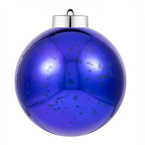 XmasExp Christmas Ball Ornaments Blue Giant Shatterproof Plastic Decorative Hanging Mercury Ball Christmas Tree Ornaments for Ho