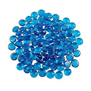 Galashield Blue Flat Glass Marbles for Vases Glass Gems Beads Pebbles Vase  Filler (1 LB, Approx.