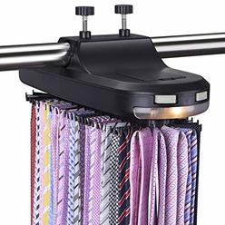 Aniva Motorized Tie Rack Best Closet Organizer with LED Lights, Automatic Rotation Operates with Batteries (64 Ties)