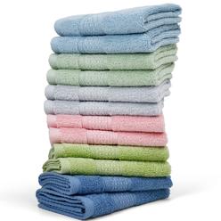 Cleanbear Wash Cloths Soft Bathroom Washcloths for Body and Face, Wash Cloth with Assorted Colors Bulk Face Cloths 13 by 13 Inch