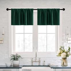 XTMYI Christmas Valances for Windows Kitchen 2 Pack Pine Green Holiday Xmas Decor Heavy Cold Blocking Thermal Insulated Winter C