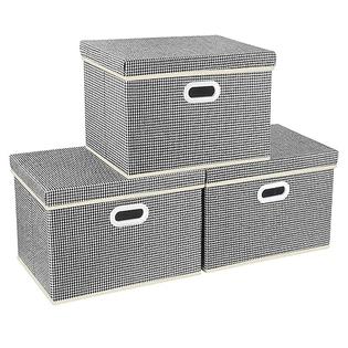 TYEERS Large Collapsible Storage Bins with Lids, Patterns, Washable, Fabric  Decorative Storage Boxes for Organizing 17.3