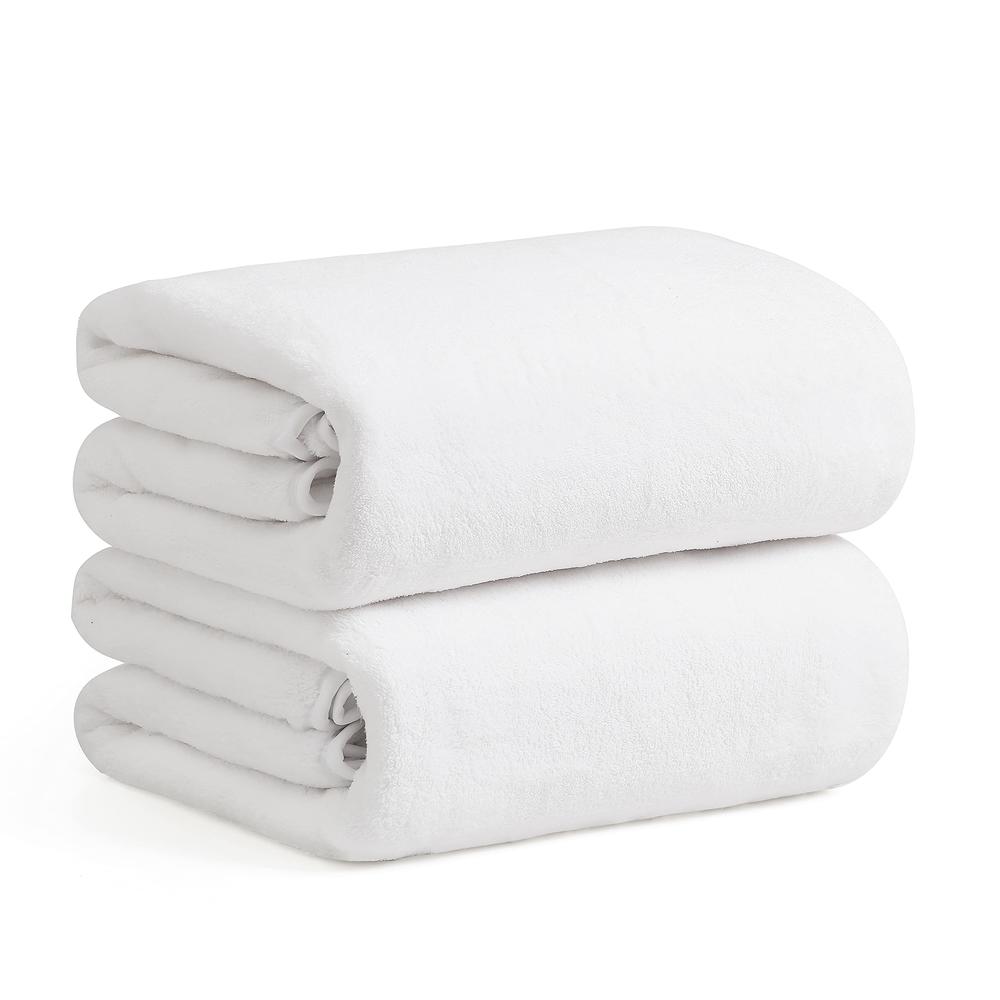 GraceAier Ultra Soft Oversize Bath Towels 2 Pack (35" x 70") - Quick Drying - - Microfiber Coral Velvet Highly Absorbent Towel f