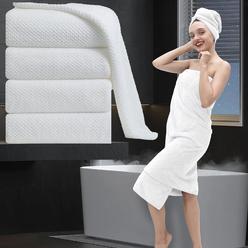 MAggEA Bathroom Towel Set White 4Pack-35x70 Towel,600GSM Ultra Soft Microfibers Bath Towel Set Extra Large Plush Bath Sheet Towel,Highl