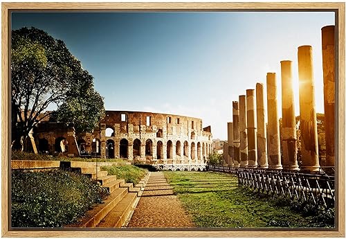 wall26 Framed Canvas Prints Wall Art - Colosseum in Rome, Italy - 24"x36" Natural