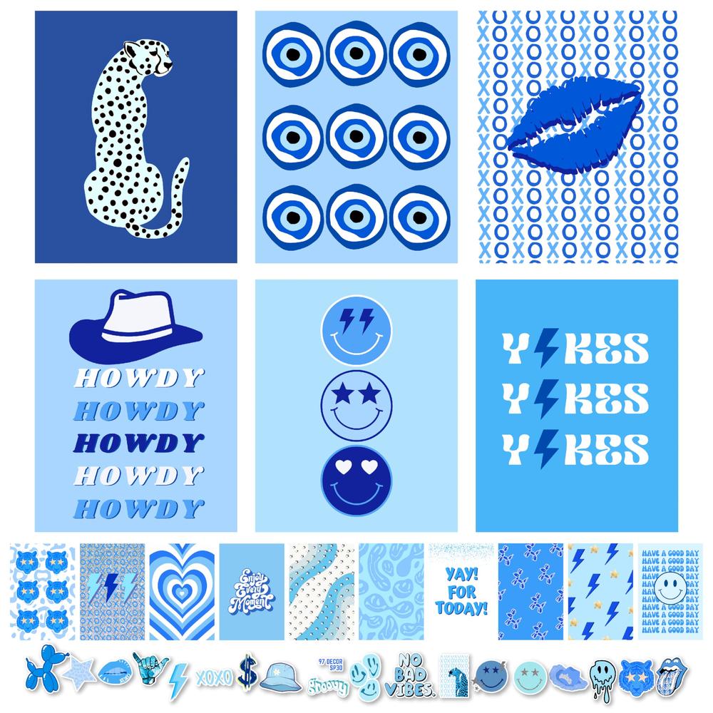 97 Decor Blue Preppy Room Decor - Preppy Blue Posters for Room ...