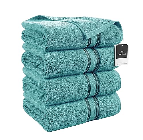 LANE LINEN Large Bath Towels - 100% Cotton Bath Sheets, Extra Large Bath Towels, Zero Twist, 4 Piece Bath Sheet Set, Quick Dry, 