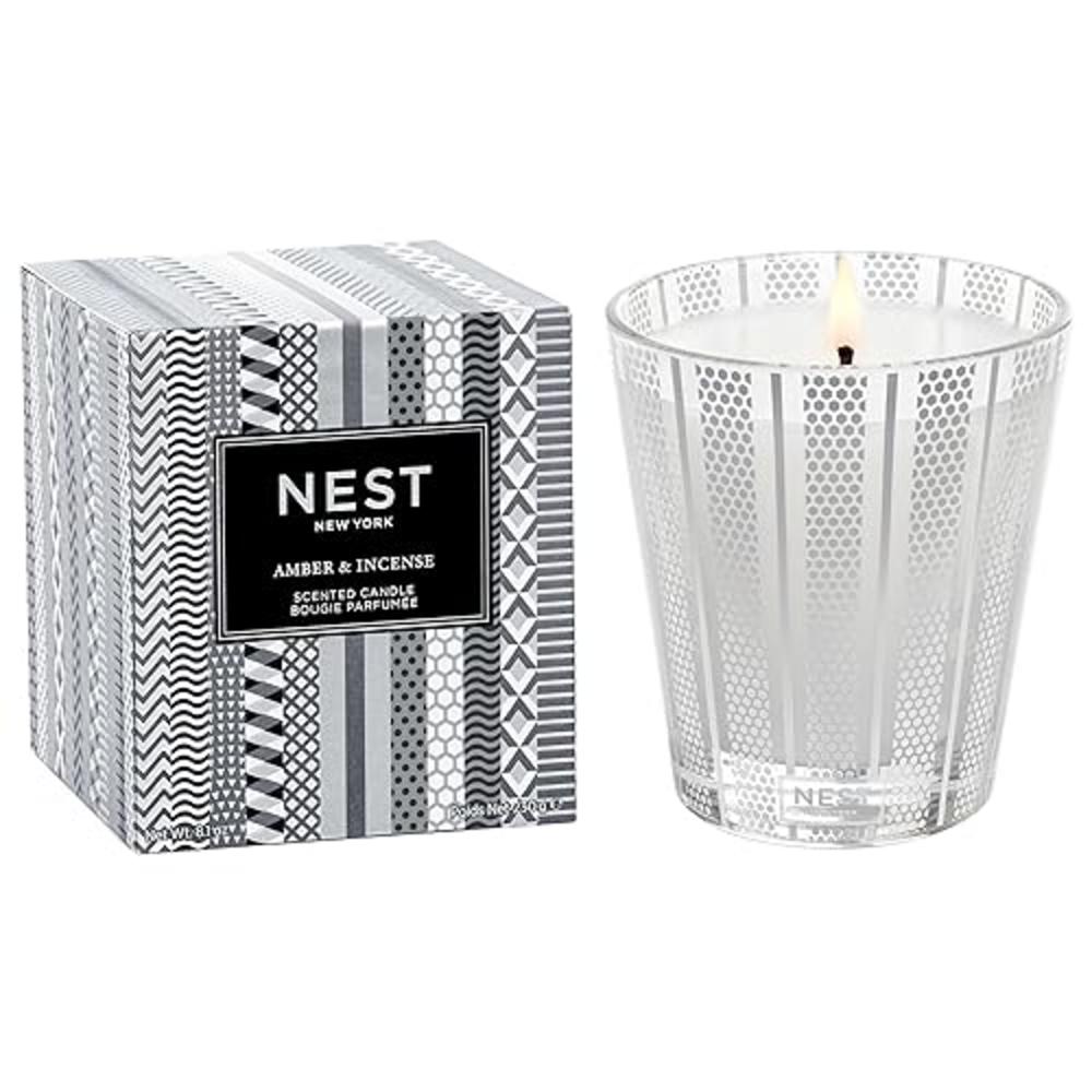 NEST Fragrances Amber & Incense Scented Classic Candle, 8 Ounces