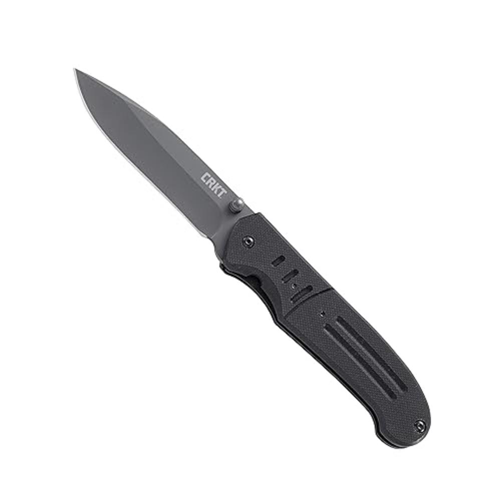 Columbia River Knife & Tool (CRKT) COLUMBIA RIVER KNIFE & TOOL CRKT Ignitor T EDC Folding Pocket Knife: Assisted Opening Everyday Carry, Serrated Edge Blade, Black