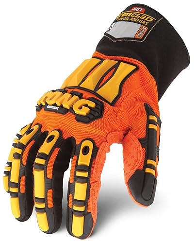 Ironclad KONG SDX2-02-S Original Oil & Gas Safety Impact Gloves, Small, Orange
